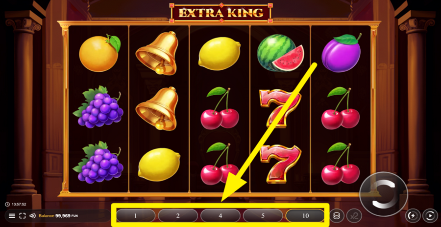 Extra King Adjust Total Bet