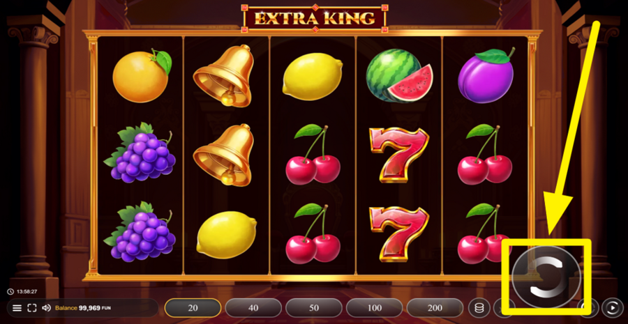 Extra King Spin Button