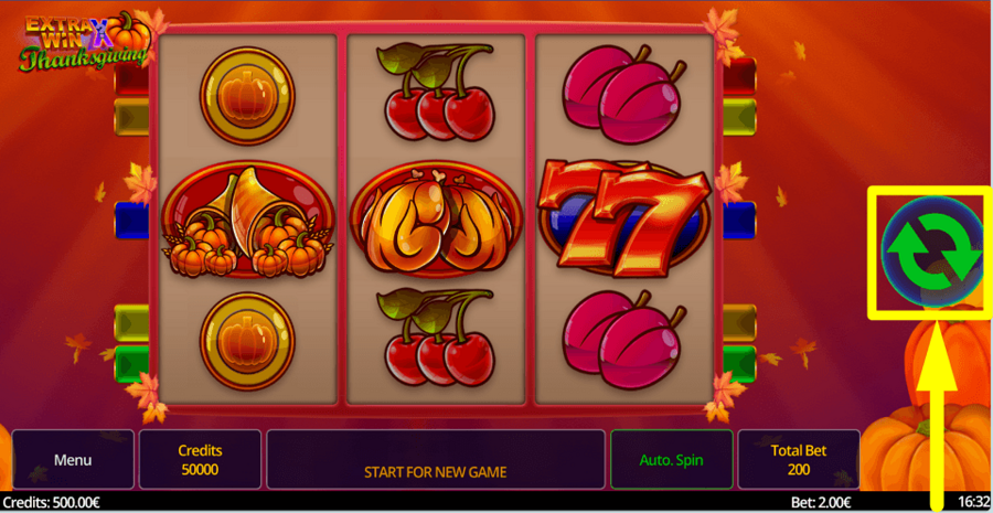 Extra Win X Thanksgiving Spin Button