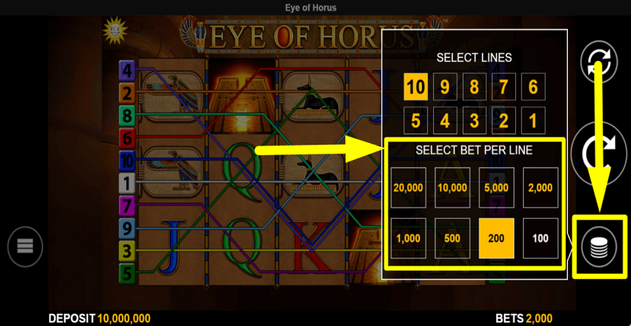 Eye Of Horus Bet Value
