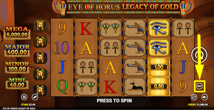 Eye Of Horus Legacy Of Gold Turbo Feature