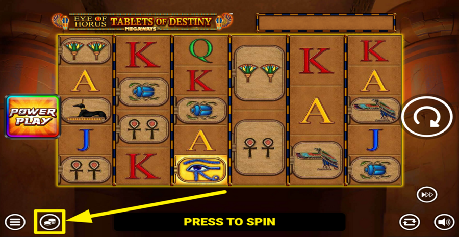 Eye Of Horus Tablets Of Destiny Megaways Adjust Bet
