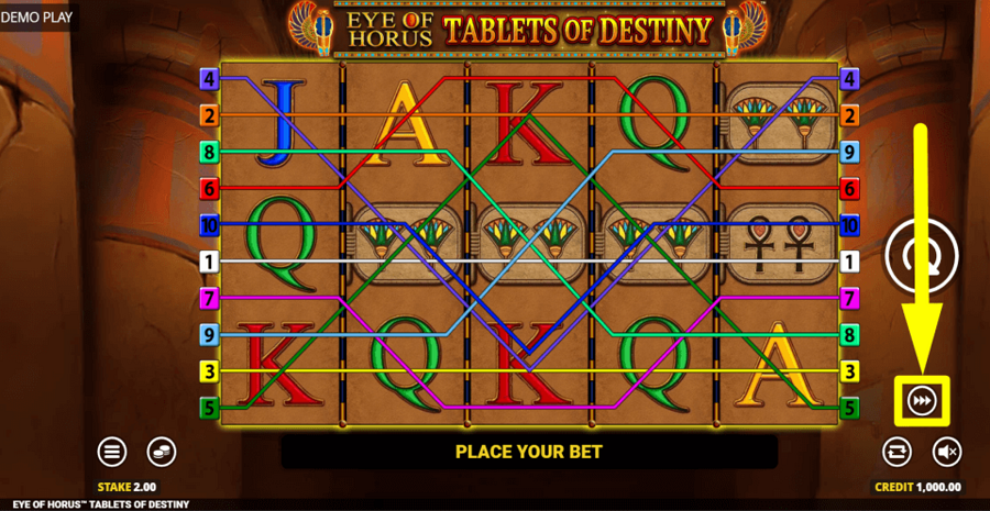 Eye Of Horus Tablets Of Destiny Turbo Feature