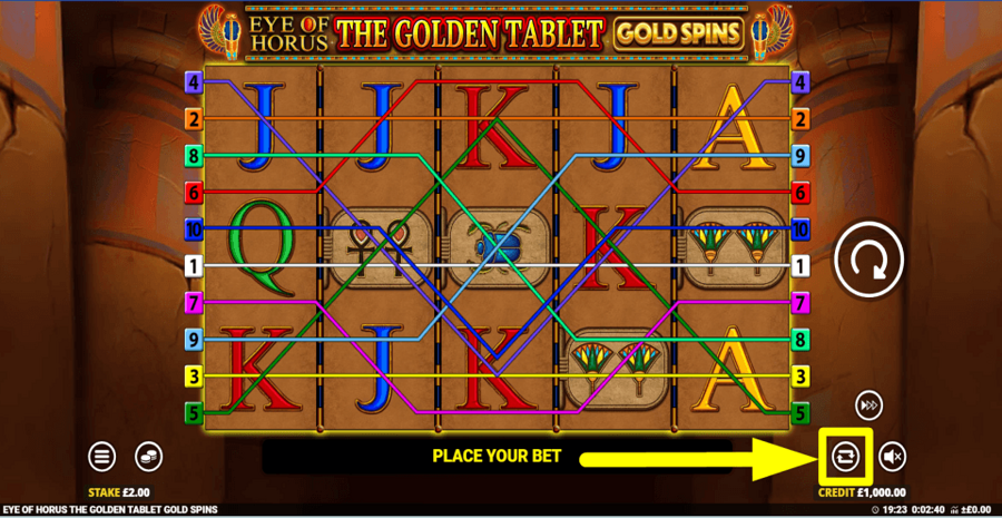 Eye Of Horus The Golden Tablet Gold Spins Autoplay Feature