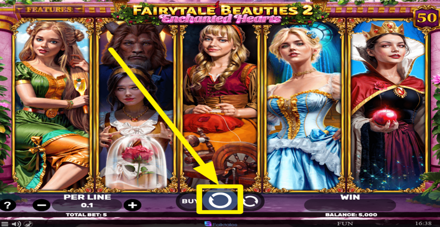 Fairytale Beauties 2 Enchanted Hearts Spin Button