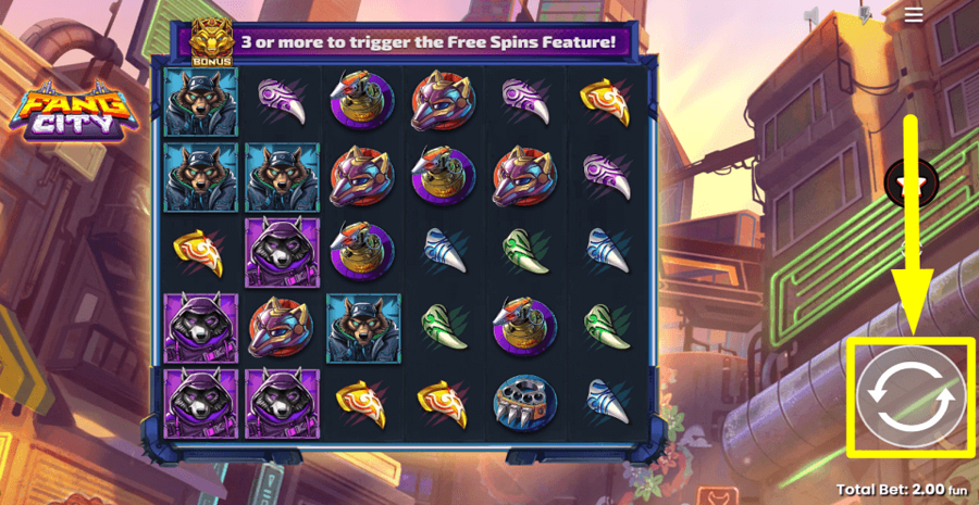 Fang City Spin Button