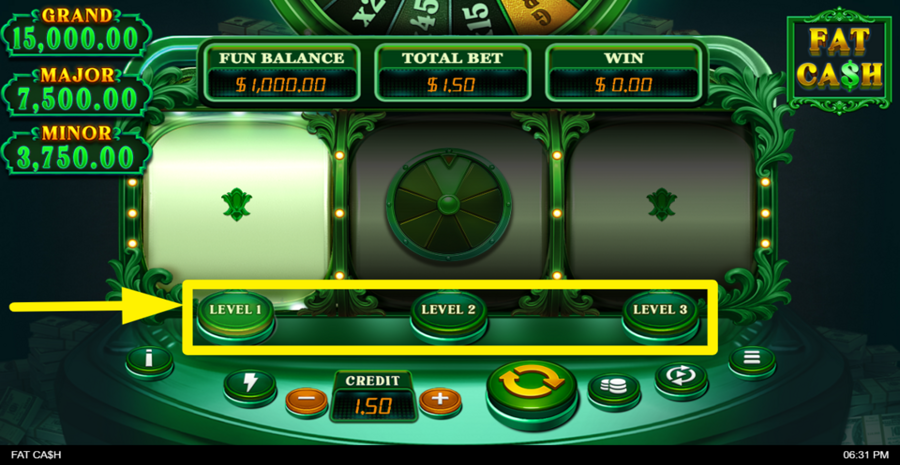 Fat Cash Adjust Bet Level