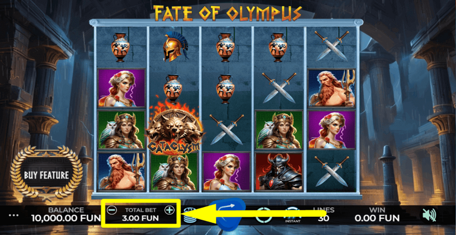 Fate Of Olympus Bet Value