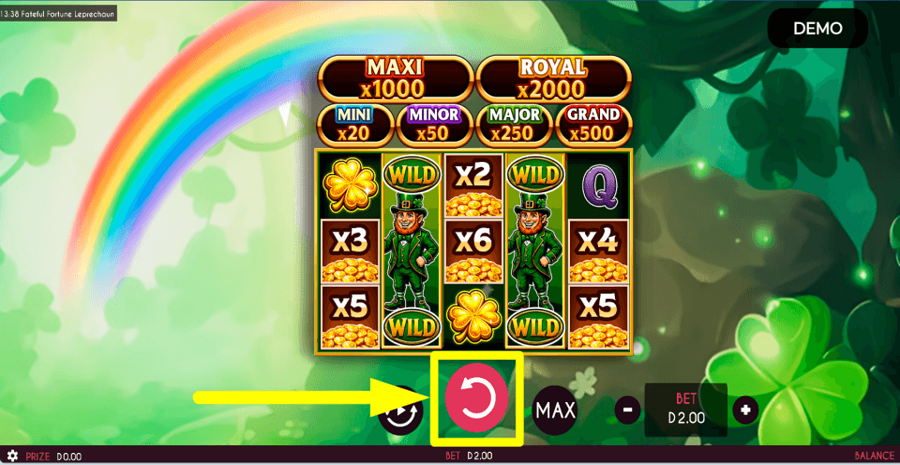 Fateful Fortune Leprechaun Spin Button