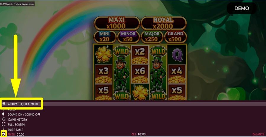 Fateful Fortune Leprechaun Turbo Feature