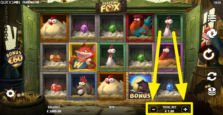 Feasting Fox Adjust Bet