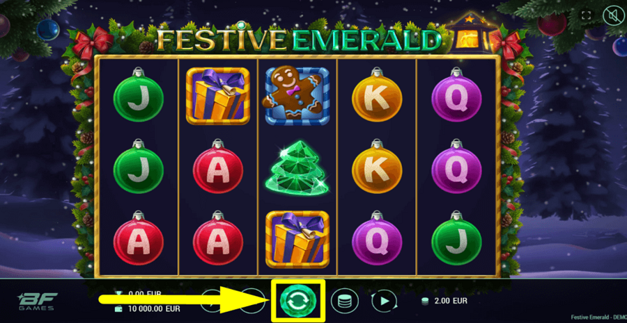 Festive Emerald Spin Button