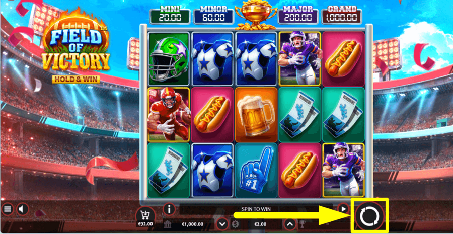 Field Of Victory Spin Button
