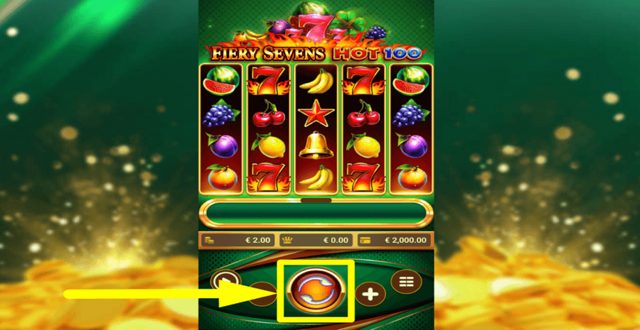 Fiery Sevens Hot 100 Spin Button