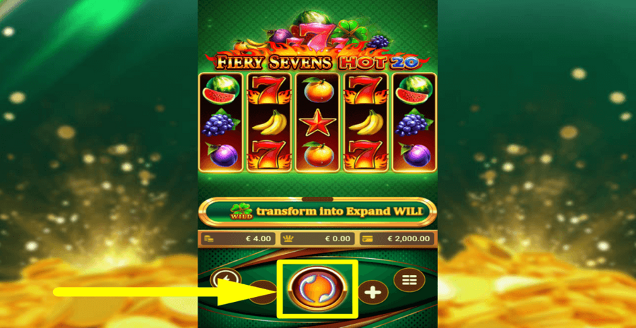 Fiery Sevens Hot 20 Spin Button