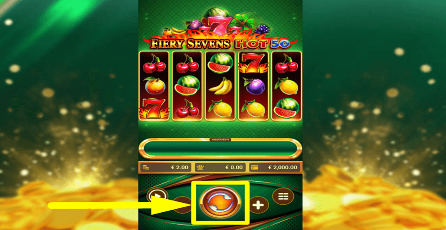 Fiery Sevens Hot 50 Spin Button