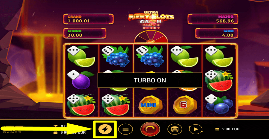 Fiery Slots Cash Mesh Ultra Dice Turbo Feature