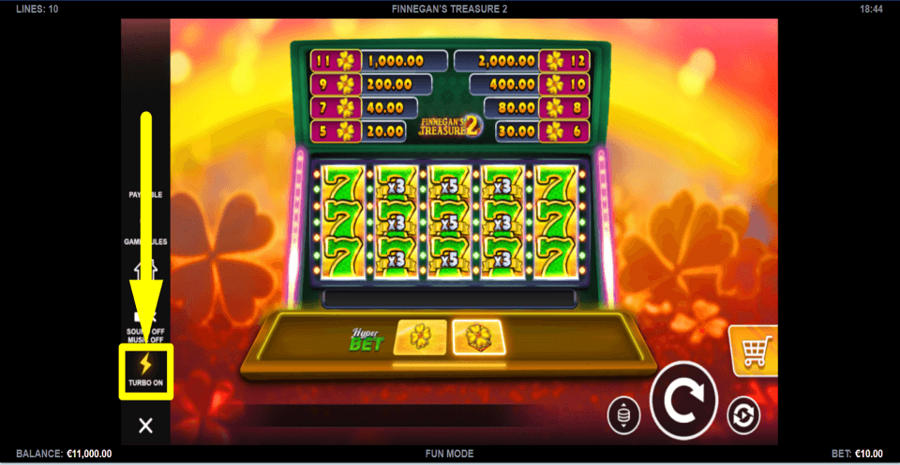 Finnegans Treasure 2 Turbo Feature