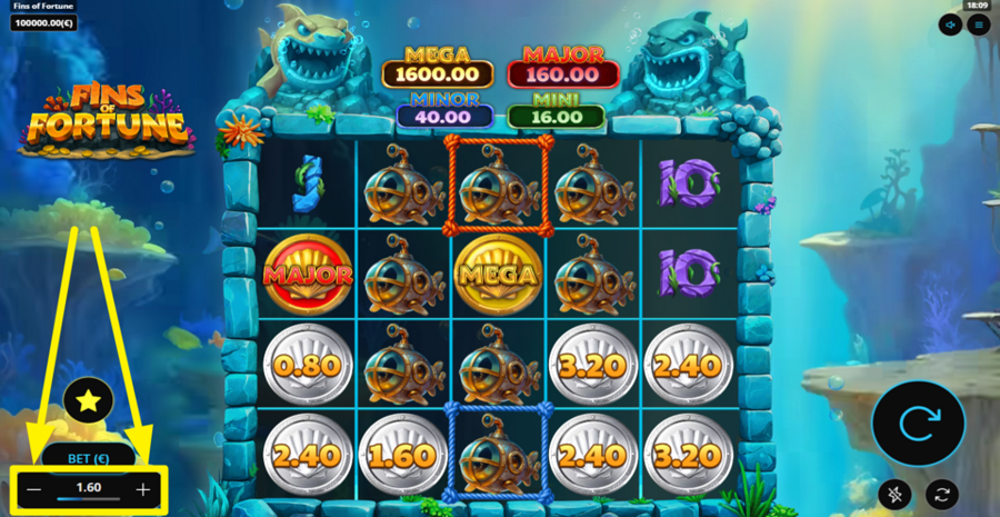 Fins Of Fortune Adjust Bet