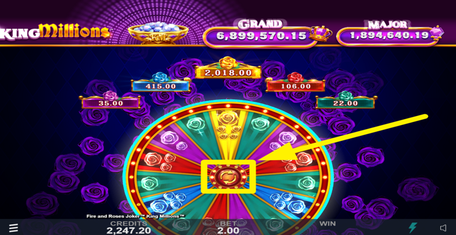 Fire And Roses Joker King Millions Jackpot Wheel