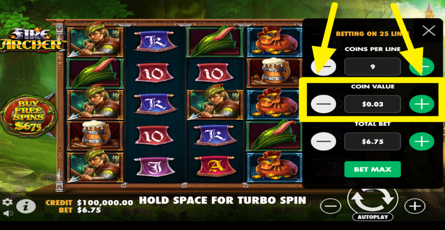 Fire Archer Adjust Coin Value