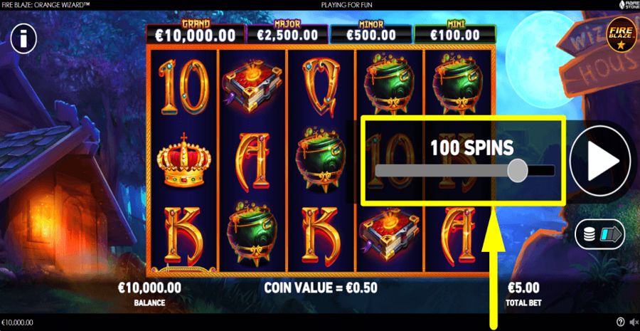 Fire Blaze Orange Wizard Autoplay Feature