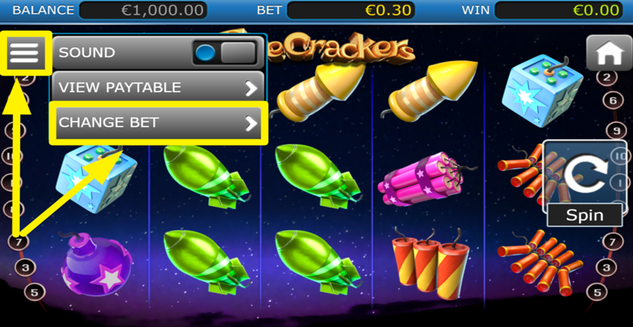 Fire Crackers Change Bet