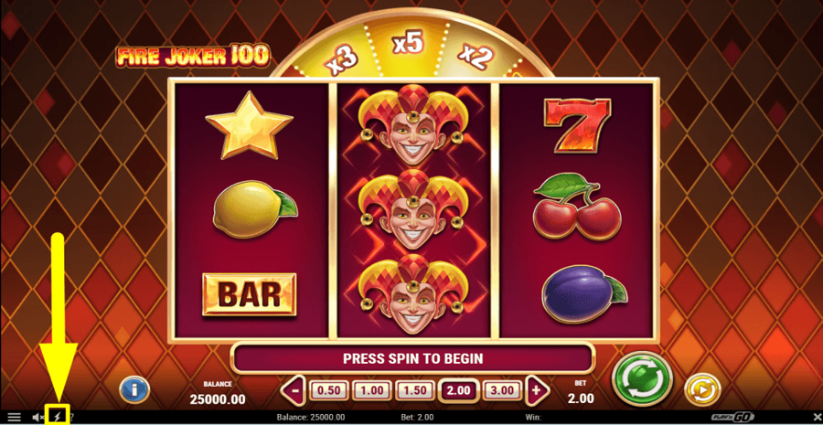 Fire Joker 100 Turbo Feature