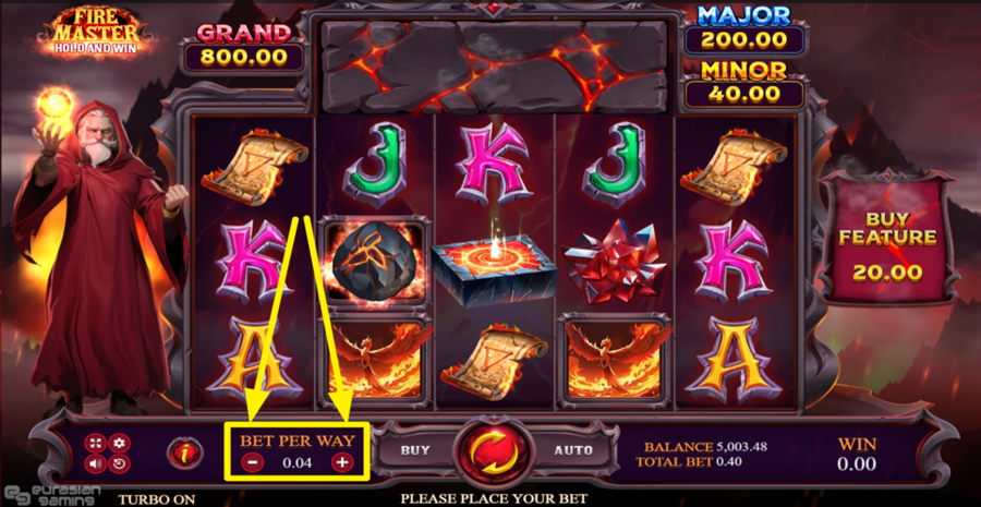 Fire Master Hold And Win Adjust Bet