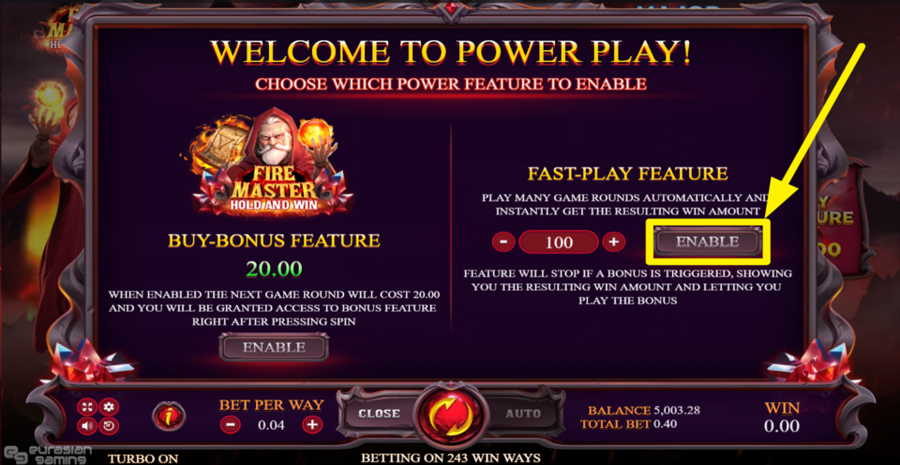 Fire Master Hold And Win Fast Play