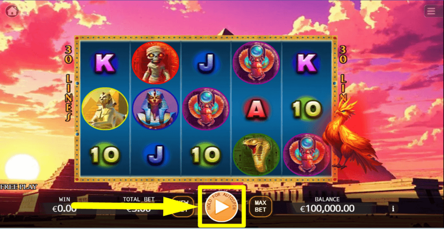 Fire Phoenix Lock 2 Spin Play Button