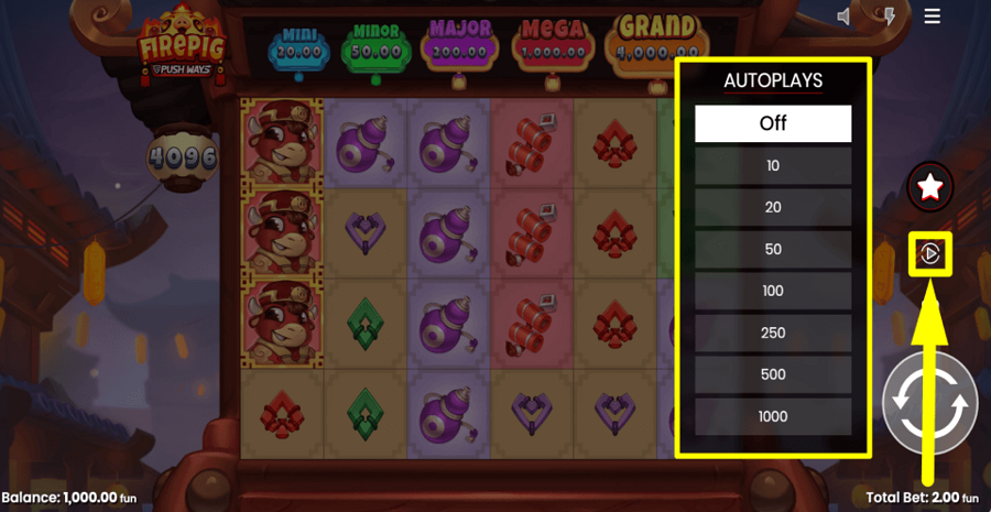 Fire Pig Push Ways Autoplay Feature