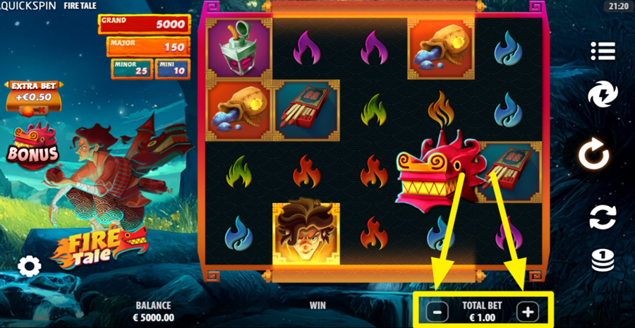 Fire Tale Adjust Bet