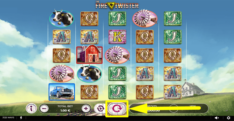 Fire Twister Spin Button