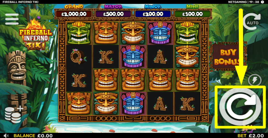 Fireball Inferno Tiki Spin Button