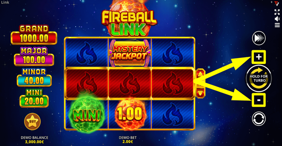 Fireball Link Cash Up Bet Value