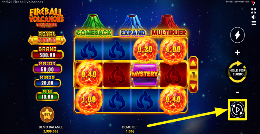 Fireball Volcanoes Trinity Series Autoplay