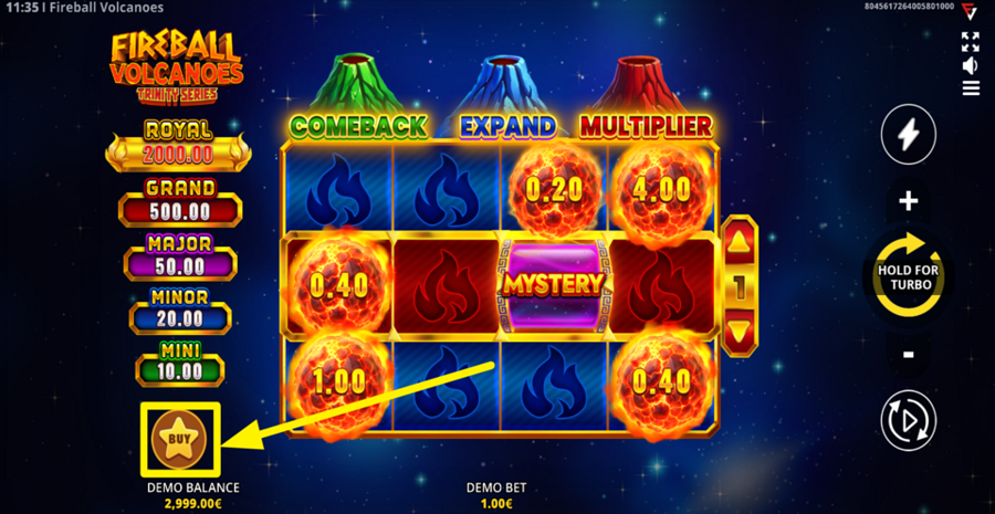 Fireball Volcanoes Trinity Series Buy Bonus