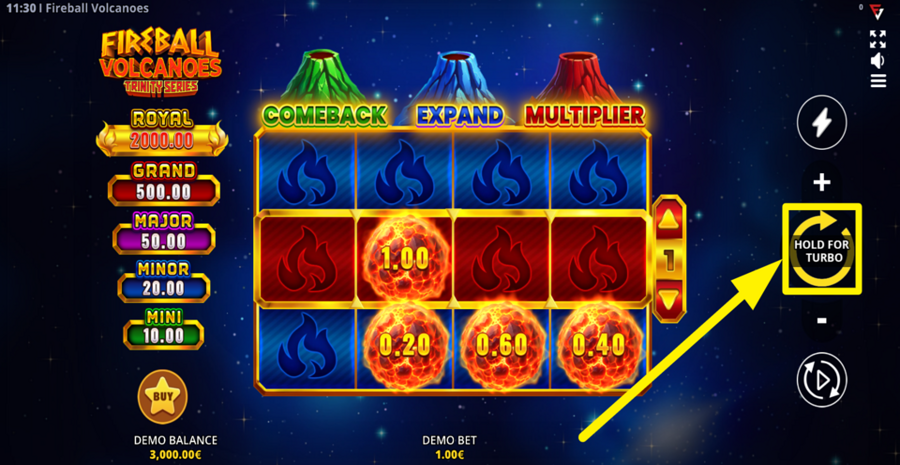 Fireball Volcanoes Trinity Series Spin