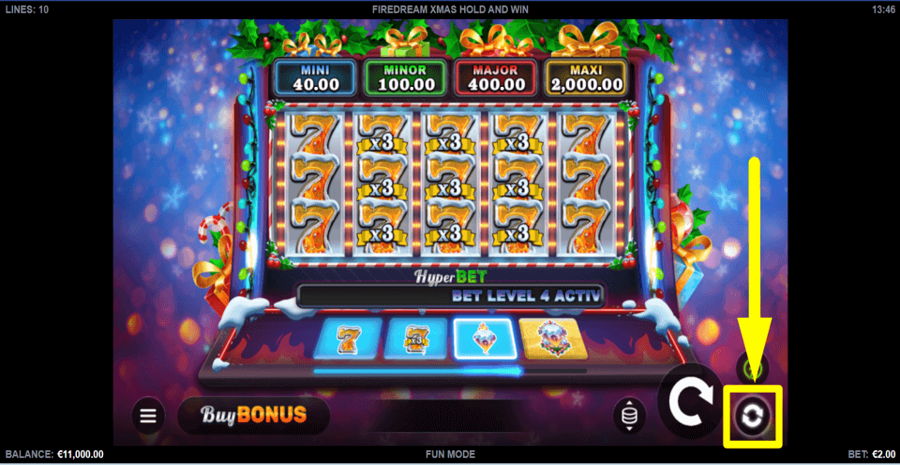 Firedream Xmas Hold And Win Autoplay Feature