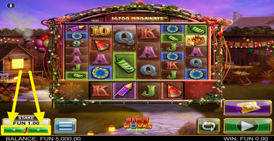 Fireworks Megaways Adjust Bet