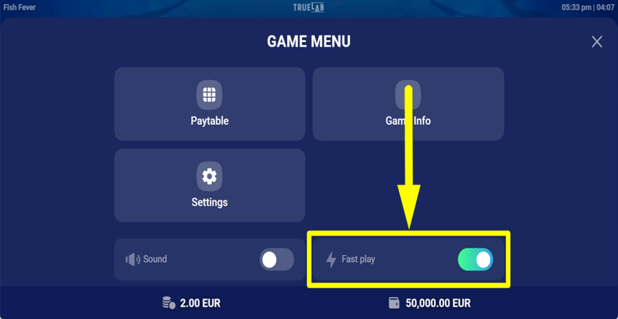 Fish Fever Fast Play Feature