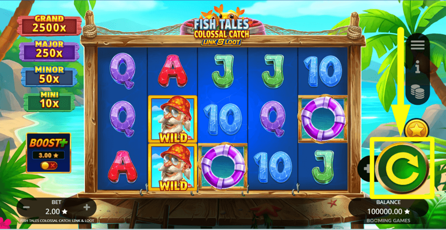 Fish Tales Colossal Catch Link And Loot Spin Button