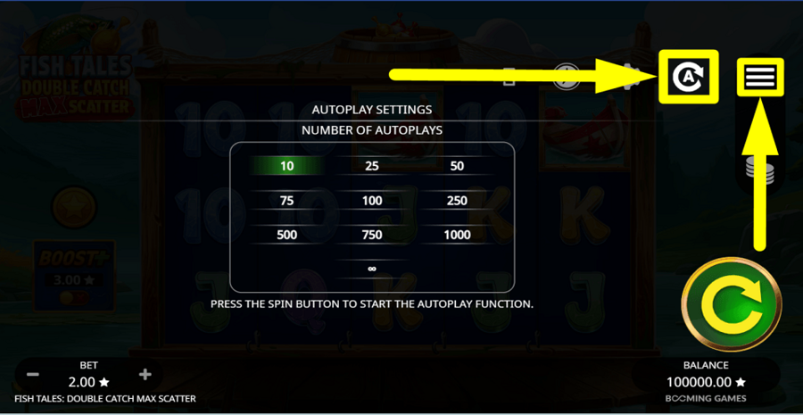 Fish Tales Double Catch Max Scatter Autoplay Feature