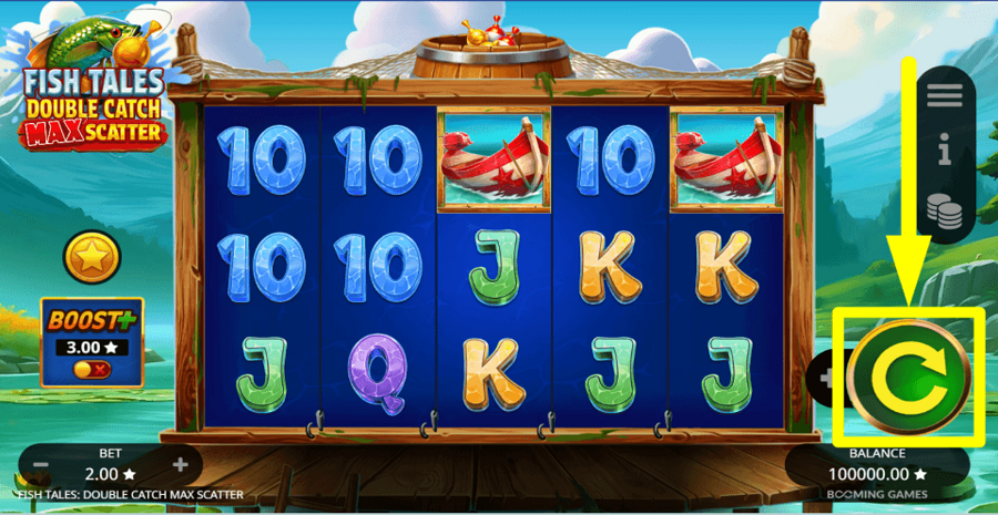 Fish Tales Double Catch Max Scatter Spin Button