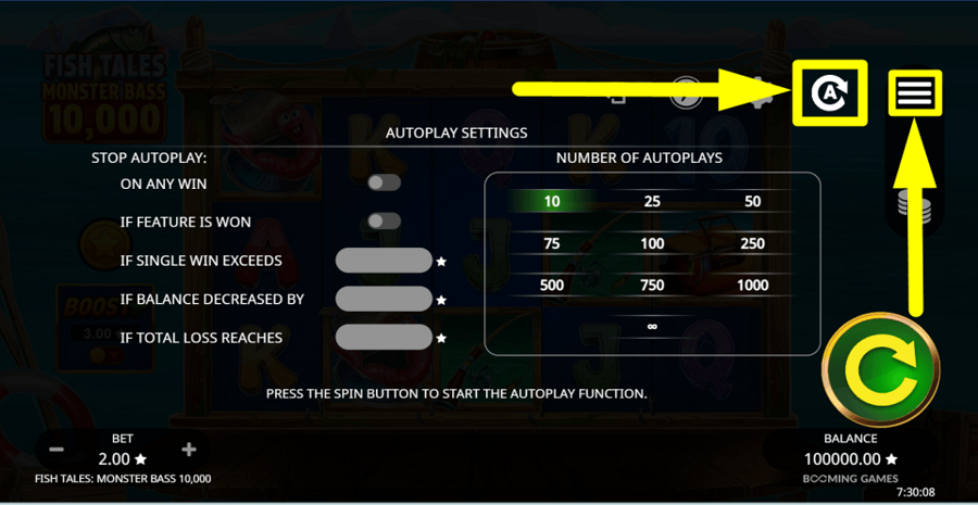 Fish Tales Monster Bass 10000 Autoplay Feature