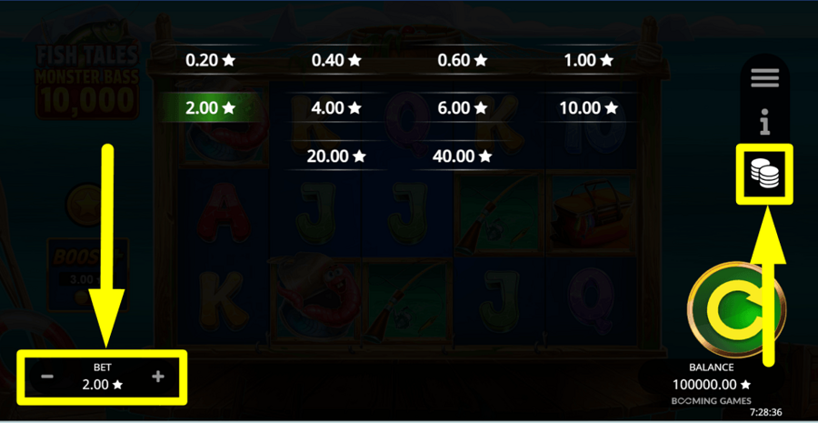 Fish Tales Monster Bass 10000 Bet Value