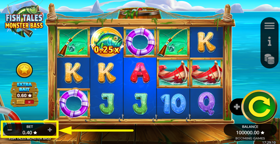 Fish Tales Monster Bass Adjust Bet