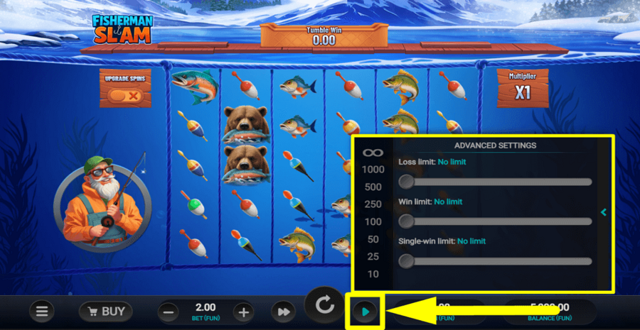 Fisherman Slam Autoplay Feature