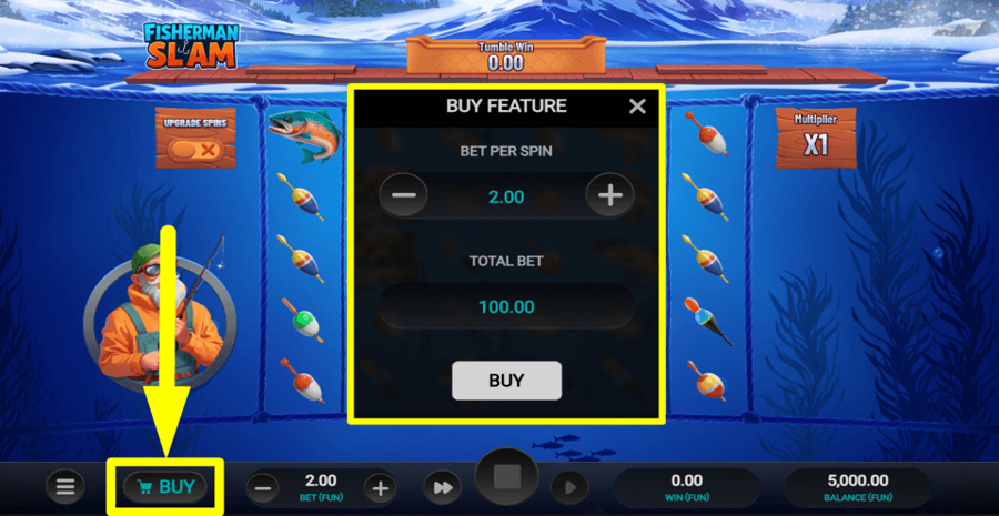 Fisherman Slam Buy Feature